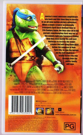 Tmnt VHS Teenage Mutant Ninja Turtles 3 Movie VIDEO TAPE VINTAGE 2