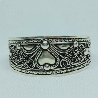 Vintage Moroccan Berber Sterling Silver Bracelet Handmade