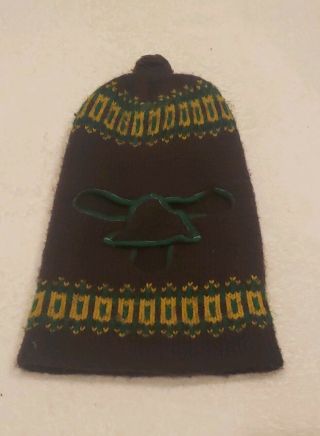 Vintage 3 Hole Ski Mask Robber 1980s 70s Acrylic Knit 3 Color Brown Green Gold
