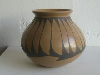 Vtg Mata Ortiz Rafael Silveira Art Pottery Olla Geometric Design Vase Pot Vessel