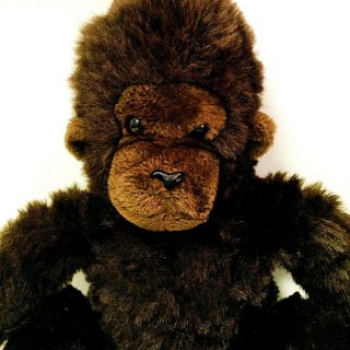1979 Dakin Monkey Ape Gorilla Plush Large 20 " Stuffed Animal Dark Brown Vintage