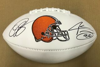 Odell Beckham Jr.  Landry Autographed Cleveland Browns Logo Football Signed