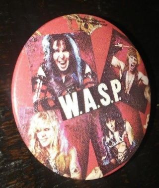 Wasp W.  A.  S.  P.  Music Band Button Pin Memorabilia Vintage Rare Qty