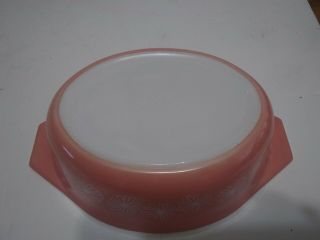 Vintage Pyrex Pink Daisy 043 Oval Casserole Dish 1 1/2 Qt No Lid 3