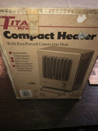 Vtg Titan Rival 1250W Portable Compact Space Heater Forced Convection Heat T113A 3