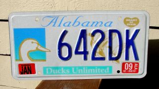 Alabama Ducks Unlimited License Plate (3,  Plates) 642dk