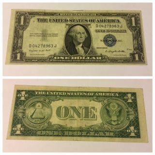 Vintage Without Motto 1935 - G $1 Silver Certificate Washington One Dollar Bill