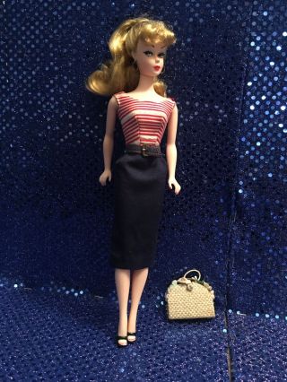 Vintage Barbie Sheath Dress With Shoes And Purse