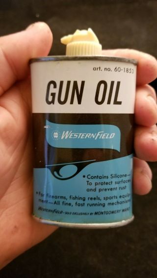 WESTERN FIELD GUN OIL VINTAGE OIL TIN CAN - Extra 2