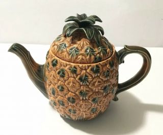 Vintage Lefton Japan Ceramic Pineapple Teapot With Lid Numbered