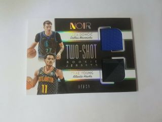 Luka Doncic Trae Young 2018 - 19 Noir Two - Shot Rookie Jerseys 3clr Card /99