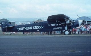 Southern Cross Fokker F.  Viib Tri - Motor Old Colors Vh - Usu - 35mm Slide