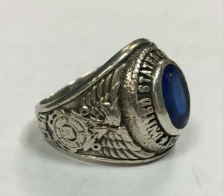 Vintage United States Coast Guard Kinney Sterling Silver Class Ring Size 9.  75 3