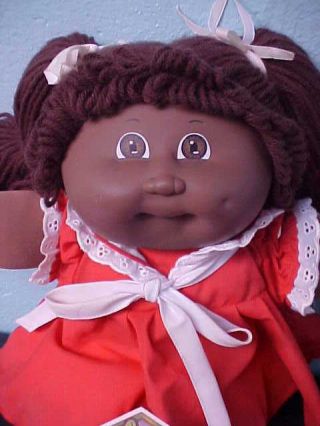 Vintage Coleco Cabbage Patch Doll 1982 Aa Black Girl With Pigtails