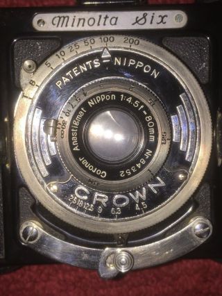 1935? Vintage Minolta Six Camera W/1:4.  5 Lens With Case