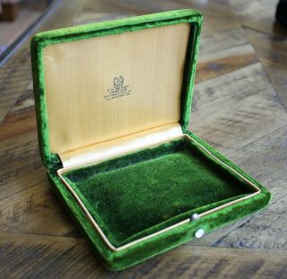 Gorgeous Green Velvet Vintage Jewelry Presentation Box F.  D.  Beary Allentown Pa