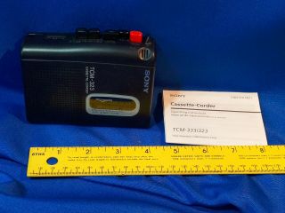 Sony Tcm - 323 Handheld Cassette Voice Recorder Walkman Portable Vtg Cue Review