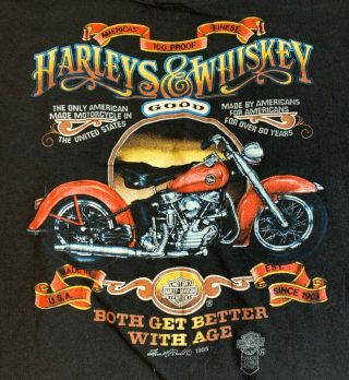 Vtg 1985 3d Emblem Harleys & Whiskey Chandler 