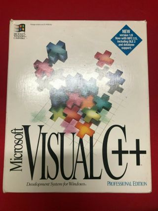 Microsoft Visual C,  Version 1.  5 Professional Edition Vintage Computer Big Box