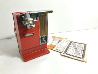 Vintage 1970’s Retro Orange Ge General Electric Can Opener,  Knife Sharpener