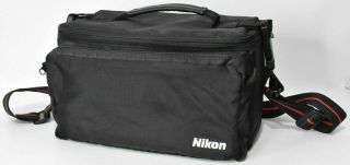 Vintage Nikon Dslr Slr Shoulder Camera Bag Travel Case Organizer Black