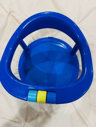 Safety 1st Suction Cup Baby Bath Tub Seat Blue Lock Locking Vintage Ring Bathtub