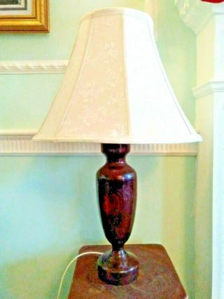 Large Vintage Solid Wooden Table Lamp.