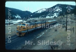 Slide D&rgw Rio Grande F9as 5771 & 2 W/ski Train Action In 1978