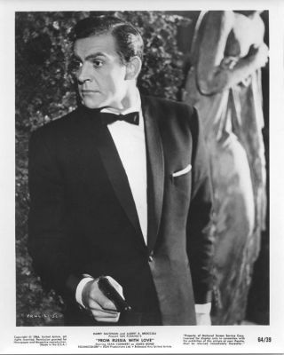 Sean Connery From Russia With Love Tuxedo With Gun James Bond Vintage Photo