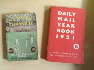 Cricket And Golf Annual Sunday Chronicle 1950,  Daily Mail Year Book 1951