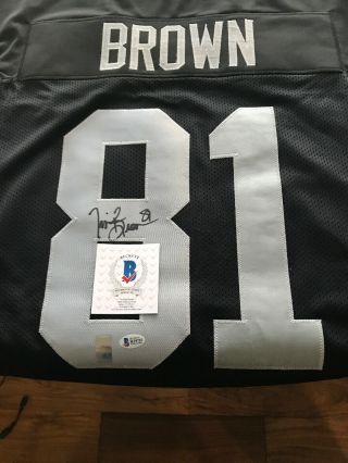 Oakland Raiders Tim Brown Signed Auto Custom Jersey Beckett