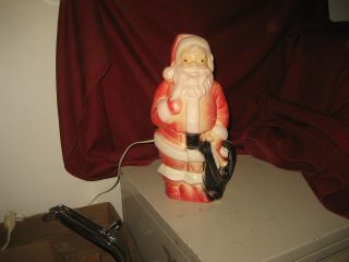 Vintage 1968 Empire Plastic Santa Claus Blow Mold Christmas Lighted 13 In.