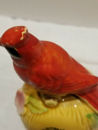 Vintage Ceramic Red Cardinal Bell Mississippi made by Dixie in Japan. 2