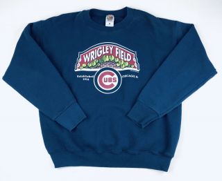 Chicago Cubs Wrigley Field Vintage 90s Mlb Baseball Pullover Sweatshirt L 1998
