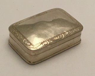 Vintage Solid Silver Pill Box Needs Restoring