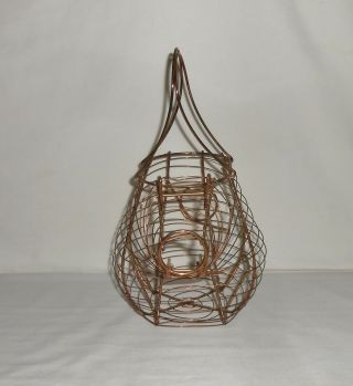 Vintage Copper Wire Pig Egg Gathering Basket