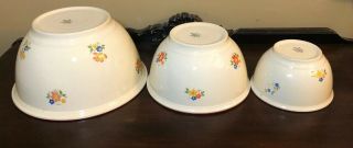 Vintage Homer Laughlin Kitchen Kraft Ovenserve Mixing Bowls Flowers