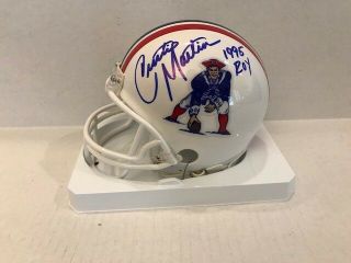 Curtis Martin Signed England Patriots Mini Helmet Holograms 1995 Roy