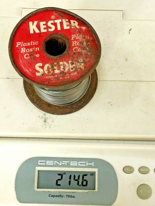 Vintage Kester Rosin Filled Solder Partial Roll Soldering Plastic Core 2.  14 Lbs