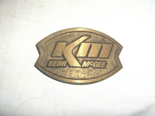 739 - Vintage Kerr - Mcgee Gas & Oil Solid Cast Belt Buckle