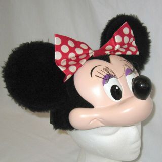 Vintage Disney Character Fashions Minnie Mouse Hard 3d Face Hat Mesh Snapback