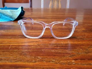 Vtg Eye Glasses Frames Prescription Zenni Hipster Modern Mens Clear Vintage