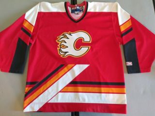 Vintage Calgary Flames Ccm Hockey Jersey Nhl Canada Men’s L
