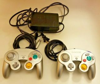 Vintage Nintendo Gamecube Controllers Set Of 2,  Power Cord