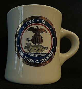 Usn Us Navy Ceramic Coffee Mug Uss John C.  Stennis Cvn 74 Vintage
