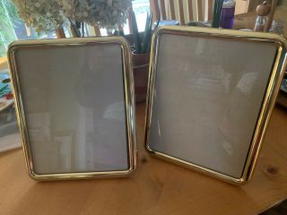 Vintage Brass Frames Set Of 2 8x10 For Photos Or Artwork Rounded Corners Heavy