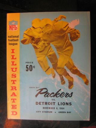 Vintage November 8,  1964 Green Bay Packers Vs Detroit Lions Program