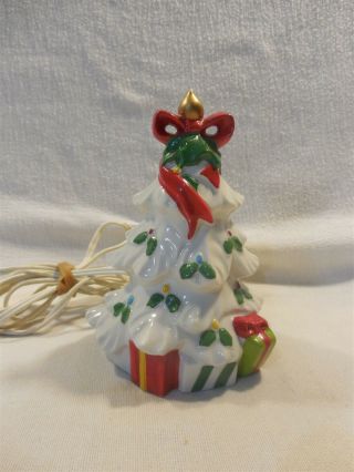 Vintage Japan Ceramic Christmas Tree Night Light 6 "