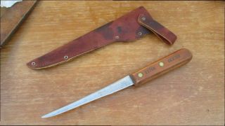 Razor Sharp Vintage Dexter Carbon Steel Fisherman Fish Fillet Knife,  Orig Sheath