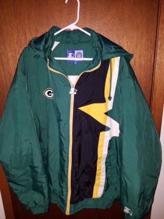 Vintage Green Bay Packers Starter Jacket Size 2xl Xxl Nfl Football Winter Coat